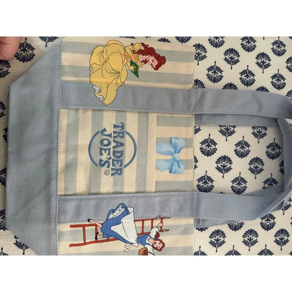 Disney Belle Striped Double Sided Custom Made Trader Joes Mini Tote